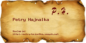 Petry Hajnalka névjegykártya